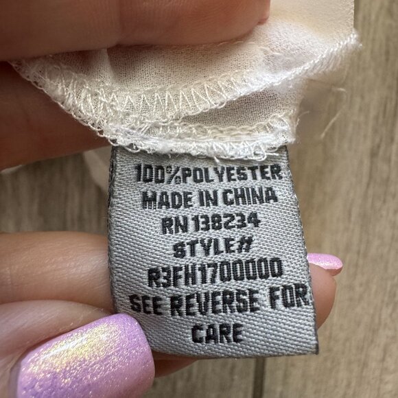 Guess White‎ Sheer Button-Up Blouse With Gold Accents Size M - Picture 5 of 8